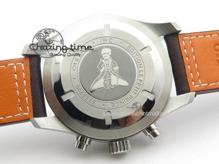 MIROTIME 1224 HighQuality Pilot Chrono 377714 “Le Petit Prince” ZF Best Edition Blue Dial On Brown Leather Strap A 7309